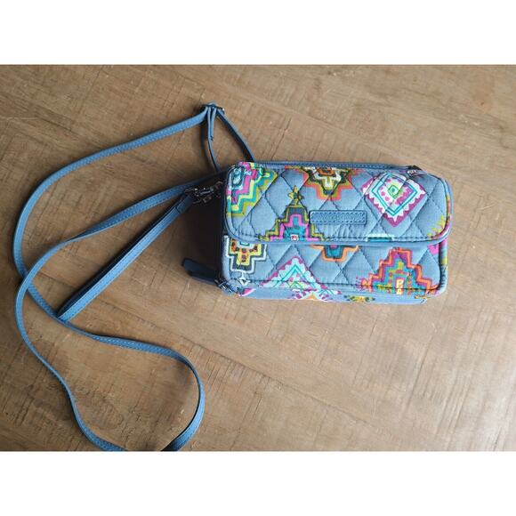 Vera Bradley Handbags - Vera‎ Bradley RFID All In One Crossbody Painted Medallions Aztec Retro 90s Blue